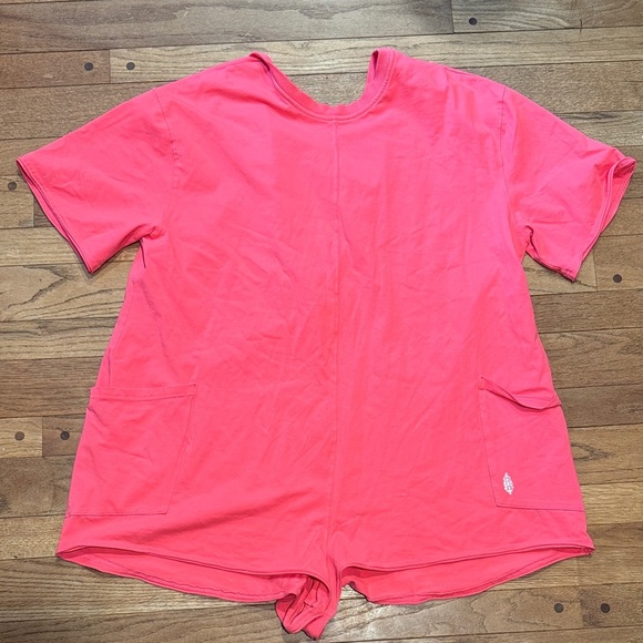 FP Movement by Free People Hotshot Short Romper Onesie in Coral Jumpsuit - Picture 2 of 3